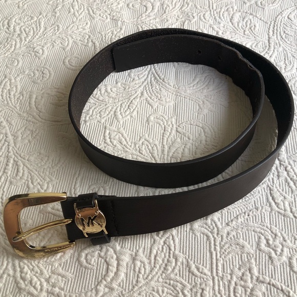 Michael Kors Accessories - Micheal Kors Brown Leather Gold Buckle Women's Belt